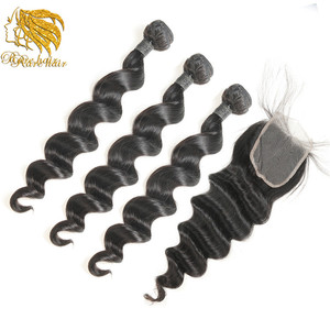 Venta superior 100 gramos San Valentín regalo pelo humano weave Bundles, suelta la onda brasileña virginal del pelo con - Product Image 6