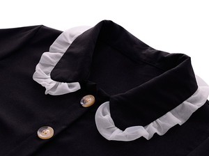 2025 Summer High Quality Guangzhou Knitting Manufacturer Short <strong>Sleeve</strong> Peter Pan Collar <strong>Chiffon</strong> Embroidery <strong>Midi</strong> <strong>Dress</strong> - Product Image 3