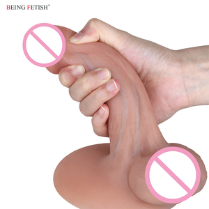 Il <span class=keywords><strong>sesso</strong></span> <span class=keywords><strong>sicuro</strong></span> del corpo gioca il dildo realistico del pene di densità doppia del silicone liquido con la tazza di aspirazione - Product Image 3