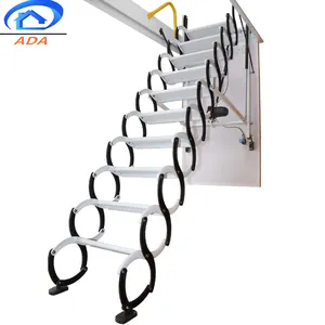 Escaleras de ático automáticas de Metal, anchas, con pasamanos