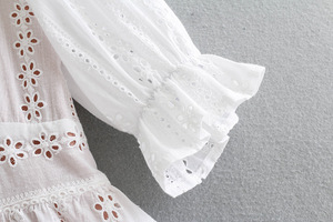 OEM ODM <span class=keywords><strong>ropa</strong></span> <span class=keywords><strong>mujer</strong></span> Sexy ver a través <span class=keywords><strong>de</strong></span> encaje 3/4 con cuello <span class=keywords><strong>en</strong></span> V y manga BOHO Vestido <span class=keywords><strong>de</strong></span> playa - Product Image 5