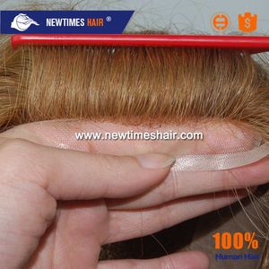 Cheveux longs beaux soudé mono remy cheveux toupee femmes, <span class=keywords><strong>Blond</strong></span> toupet de cheveux vierges pour les femmes - Product Image 2