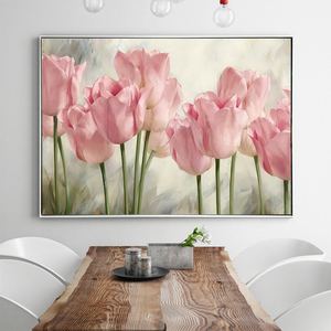 Bel modello moderno pop art dipinto a mano a olio <span class=keywords><strong>di</strong></span> fiori <span class=keywords><strong>di</strong></span> tulipano su tela - Product Image 2