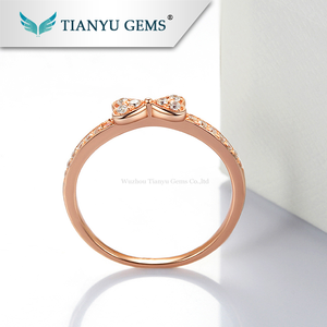 Personalizado Au750 18 K oro rosa anillo de compromiso anillo de diamante anillo de boda para mujer - Product Image 3