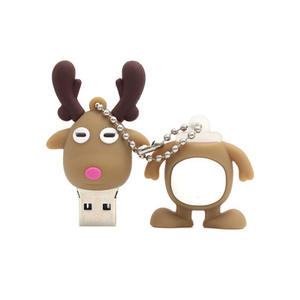 الترويجي تجار الأيائل الكرتون محرك فلاش USB 4GB 8GB 16GB شعار مخصص البسيطة U القرص الحيوان الغزلان هدية الكريسماس - Product Image 4