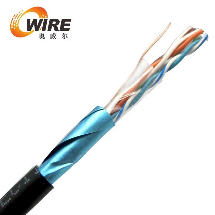RoHS медь FTP Cat5e открытый lan кабель 0,4 мм ethernet lan кабель
