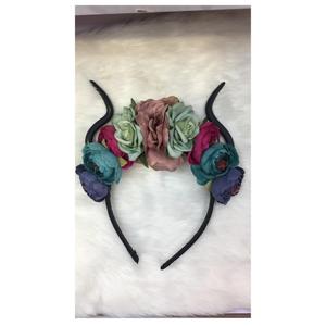 El más nuevo diseño de estilo oscuro Diadema con cuerno del diablo Artificial Flor de pelo para fiesta de Halloween - Product Image 1