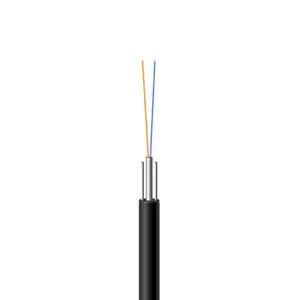 FTTH Fiber Optic Drop Wire Fiber Optic Drop Cable Per Meter Steel Wire LSZH G652A 1 Core FTTH Black Telecommunication 3km/drum