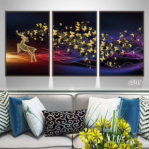 Commercio all'ingrosso <span class=keywords><strong>glass</strong></span> art golden Money Tree Fortune Deer Crystal porcelain painting