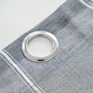 Linen Xám Trắng Sọc Burnout Ban Công Lỗ Gắn Cửa Sổ Voile Rèm Vải Tuyn Tấm Để Bán Phòng Khách Phòng Ngủ Cửa Sổ - Product Image 6