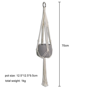 Pots à fleurs suspendus en béton cylindriques en gros <span class=keywords><strong>avec</strong></span> <span class=keywords><strong>corde</strong></span> en coton, durables, écologiques, pour plantes d'intérieur et d'extérieur - Product Image 2