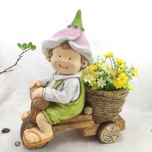 Niño y niña con linterna figura de jardín Gnomo decoración de enano de jardín - Product Image 4