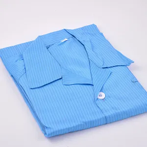 Custom made reusable polyester antistatic cleanroom lab antistatic overall clothing