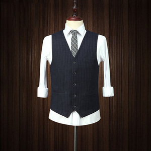 Venta al por mayor 2 piezas conjunto británico Delgado raya doble botonadura boda <span class=keywords><strong>novio</strong></span> vestido de novia hombres trajes - Product Image 4