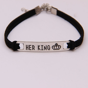 Pulsera de cuero ajustable para parejas, brazalete de pareja, regalo - Product Image 2