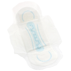 Ultra sottile di colore a doppia ala rilievo sanitario, <span class=keywords><strong>blu</strong></span> inchiostro stampato di garanzia della qualità in oro produttori sanitario tovaglioli di private label - Product Image 3