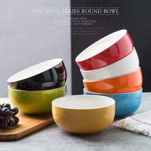 Cinese styleporcelain rotondo satinato 7 colori per la casa in ceramica di riso/noddle/zuppa di 600ml ciotole - Product Image 5
