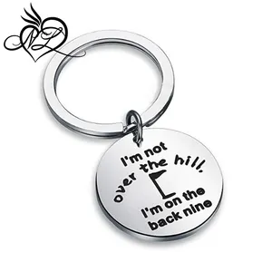 Funny Golf Gift for Golfer Retirement Gift I'm Not Over The Hill I'm On The Back Nine Keychain