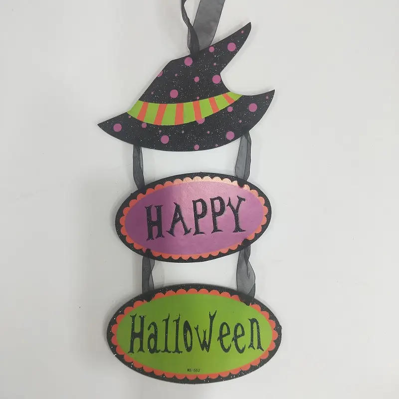 cardboard Halloween Pedant The Witch Is In Home Wall Door Ornaments for Halloween Ghost Party Decoration