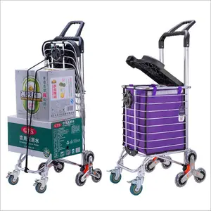 Folding shopping carts with seat Trolley shopping bag with seat with climbing wheels