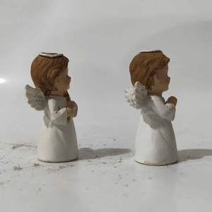 Mini estatueta artesanal de anjo de resina, decoração de natal
