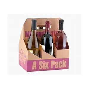 Kartonnen 4 pack fles carrier 6 pack bier wijn carrier verpakking