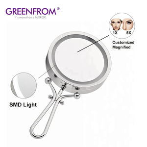 La meilleure Vente 6 "Double <span class=keywords><strong>But</strong></span> De Bureau et Hand Held <span class=keywords><strong>Miroir</strong></span> de Maquillage Éclairé - Product Image 3