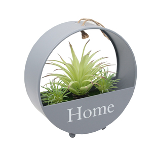 Succulente artificiale con vaso da parete in ferro artistico per decorazioni murali piante da fiore creative con vaso di metallo - Product Image 5