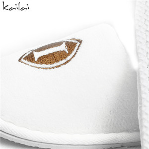 Desechables de terciopelo blanco cerrada del dedo del pie de los niños zapatillas de <span class=keywords><strong>hotel</strong></span> - Product Image 4