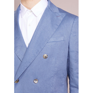 Blazer <span class=keywords><strong>elegante</strong></span> de doble botonadura de grado superior <span class=keywords><strong>para</strong></span> <span class=keywords><strong>hombre</strong></span>, chaqueta azul <span class=keywords><strong>para</strong></span> <span class=keywords><strong>hombre</strong></span>, trajes ajustados <span class=keywords><strong>para</strong></span> <span class=keywords><strong>hombre</strong></span> - Product Image 5