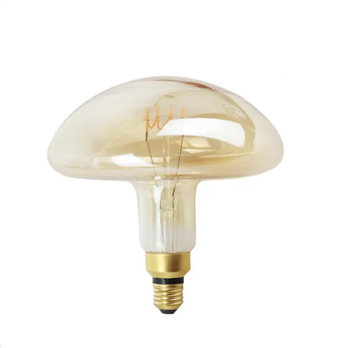 Ámbar 4 W regulable nuevo estilo de forma de seta lámparas <span class=keywords><strong>Retro</strong></span> Edison bombilla LED luz de curva. Bombilla de filamento LED