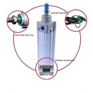 Cylindre pneumatique à air comprimé de type piston à double action, norme <span class=keywords><strong>DNC</strong></span> SE ISO 6431/ISO15552, alésage 100 mm carré, pour porte - Product Image 5