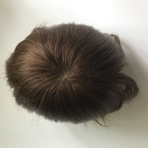 <span class=keywords><strong>Parrucchino</strong></span> da <span class=keywords><strong>Uomo</strong></span> in Capelli Umani Remy Annodati a Mano, Alta Qualità, 100% Capelli Veri, Full Lace Trasparente, Lunghezza Corta, Calotta Piccola - Product Image 6