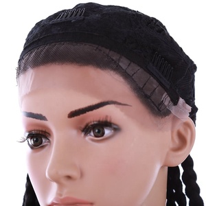 Parrucche Sintetiche Ignifughe di Alta Qualità, Nere, Viola, <span class=keywords><strong>Bionde</strong></span>, Lunghe 28 Pollici, con <span class=keywords><strong>Trecce</strong></span> Box Braids e Frontale in Pizzo - Product Image 4