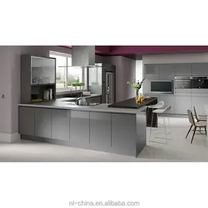 2018 estándar internacional apartamento Venta caliente personalizada nueva manija envío alto brillo lacado gabinete de cocina