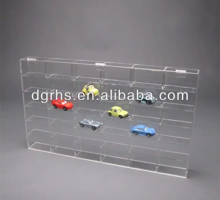 Acrilico trasparente casella di visualizzazione del modello giocattolo mensola di esposizione e auto di grandi dimensioni