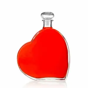 200 ml Heart Shaped Glass Bottle Stopper Decanter Wedding Gift perfume heart shape bottle for gift