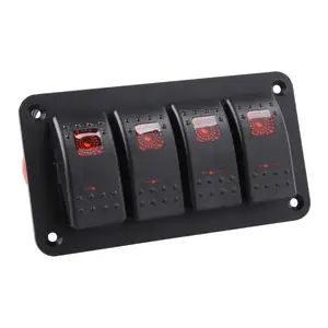 4 Gang Dual LED Marine Boat Rocker Switch Panel para camión barco Car Switch Panel Lighter