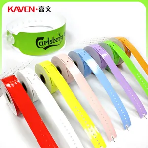 מותאם אישית עמיד למים להדפסה תרמית נייר Wristbands עם קליפ נעילה עבור אירוע פסטיבל מסיבת מגרש משחקים