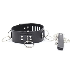 PVC Faux Leather Padlock Lockable Collar For BDSM Slave Submissive Belt Gay Sexual Body Cage Necklace Harness Men Punk