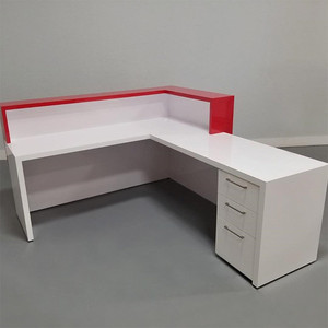 Mostrador de recepción de Hotel con forma de L, Mostrador de cajero, moderno, blanco - Product Image 5