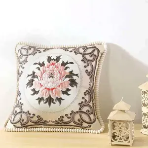 Cheersee bight colorful floral jacquard soft custom floor sofa decorative indian cushion for home decor