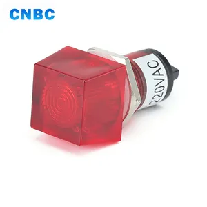 Square head 15mm high quality waterproof plastic red green 12v 120v 24v signal lamp pilot light 220v led indicator lamp