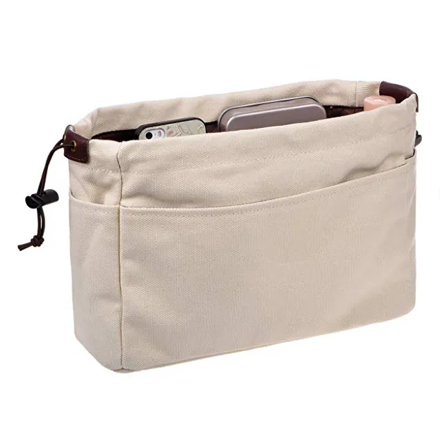 Sturdy Canvas Handbag Purse Organizer Insert Bag