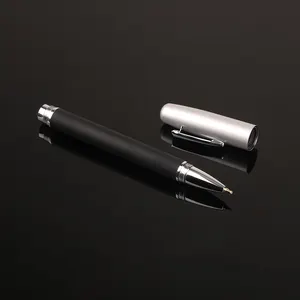 新OEM标志金属贵宾客户纪念品签名滚筒笔，滚筒笔0.5毫米哑光黑色蓝色磨砂面漆笔