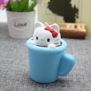 <span class=keywords><strong>Kawaii</strong></span> soft 14 cm PU stress relieve slow cat mug set toy for girls - Product Image 3