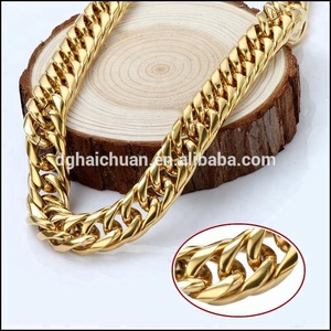 2017 Dernière Chaîne Collier bijoux en acier Inoxydable plaqué or chaîne <span class=keywords><strong>gourmette</strong></span> arabie 18 k bijoux en or - Product Image 6