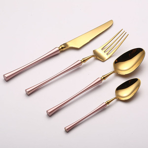 Ensembles de <span class=keywords><strong>couverts</strong></span> couleur or Fourchettes couleur <span class=keywords><strong>rose</strong></span> et couteau cuillère - Product Image 4