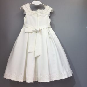 Mayorista sin mangas perla decoración color blanco <span class=keywords><strong>niñas</strong></span> vestido de bebé para fiesta de boda - Product Image 3