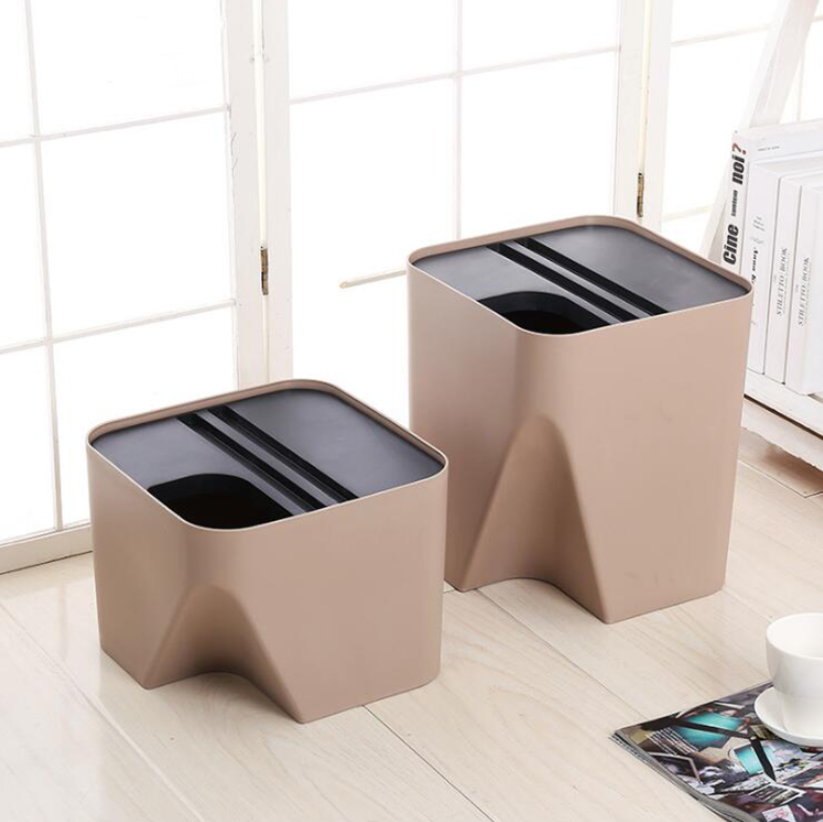 Poubelle en plastique empilable pour ménage, 10l, classique, conception unique, maison